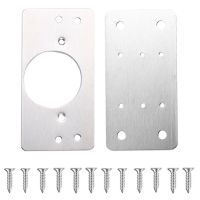 【CC】 Durable Hinge Repair Plate Brushed Fixing Bracket Closet Door Mounting Set