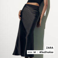 ZARA กระโปรงมิดิผ้าซาติน N014-39