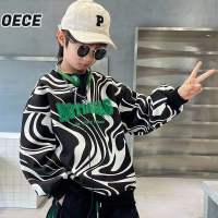 OECE เสื้อแขนยาวเด็ก เสื้อกันหนาวเด็กโต ออกแบบลายแฟชั่นเกาหลี เสื้อสวมหัวคอกลมแขนยาวเด็ก