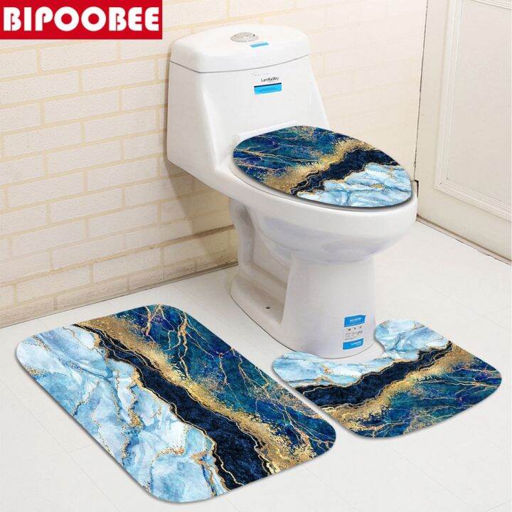 cw-gold-marble-mosaic-with-veins-shower-curtains-toilet-lid-cover-mats-non-slip-rugs