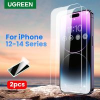 Uggreen 2ชิ้นฟิลม์ปกป้องหน้าจอสำหรับ iPhone 14 13 12 11 Pro สูงสุดกระจกนิรภัยสำหรับ iPhone 14 Plus ฟิลม์ปกป้องหน้าจอ11 Pro XS X Movie