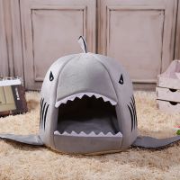 Holapet Cool Shark Shaped Dog Beds Warm Soft Dog House Pet Sleeping Bag Dog Kennel Beds For Cat House Nest Mat Pet Products