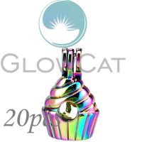 20x CC950 Rainbow Icecream Cake Beads Cage Essential Oil Diffuser Pearl Cage Locket Pendant