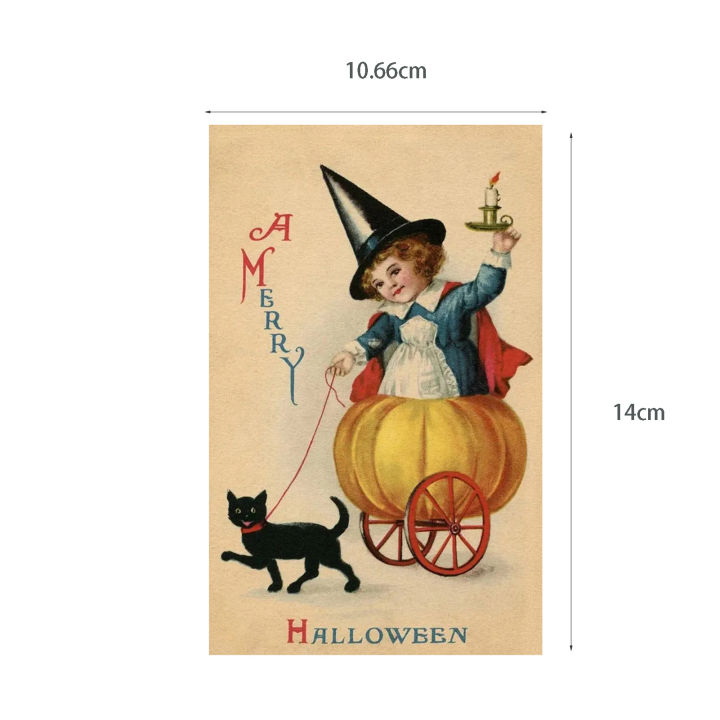 vintage-halloween-theme-postcard-adorable-exquisite-craftsmanship-postcard-gifts-for-family-friends-neighbors