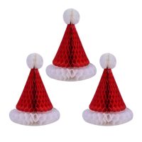 3Pcs Pack of Honeycomb Hats Hanging Christmas Ornament for Xmas Party