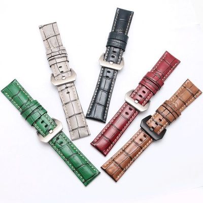 【Hot Sale】 leather strap top layer genuine PAM111 slub watch male.20 22 24 26mm