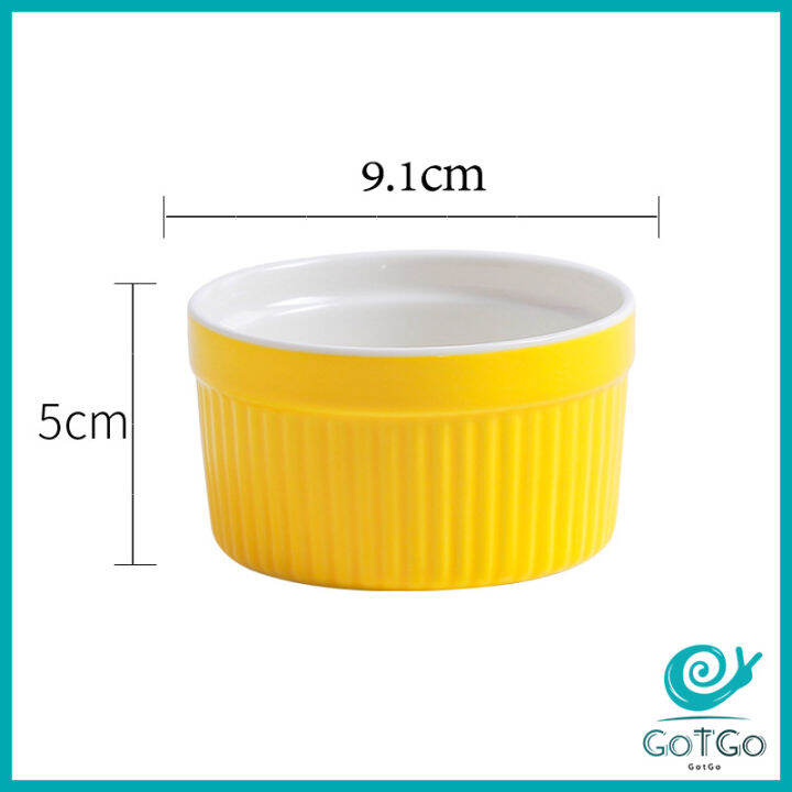 gotgo-ถ้วยพุดดิ้ง-สีสันแคนดี้-ชามเซรามิค-ทนต่ออุณหภูมิสูง-ถ้วยลายเซรามิก-เครื่องใช้บนโต๊ะอาหาร-baking-mold