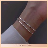 KOJ New Fashion 925 Sterling Silver Double Layer Bracelet Bead Exquisite Simple Women Bracelet Fine Jewelry Pulseras Accessories