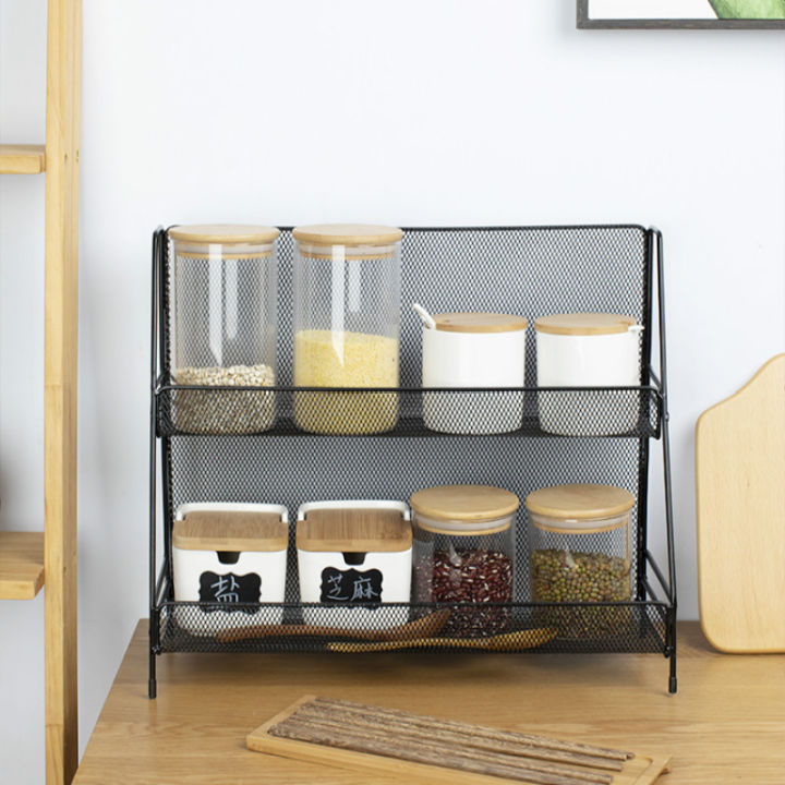 iron-wire-kitchen-storage-rack-cosmetic-makeup-basket-metal-spice-seasoning-holder-bathroom-shelf-desktop-hollow-dish-organizer