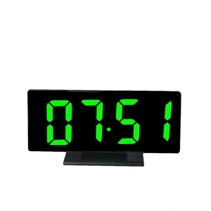 worth-buy-นาฬิกากระจกนาฬิกาปลุก-led-ดิจิตอล-นาฬิกากระจกตั้งโต๊ะแสดงเวลากลางคืนหลอดไฟแอลซีดีแบบมัลติฟังก์ชั่น