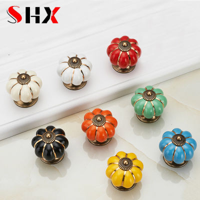 【CW】Furniture Handle Door Knobs Furniture Drawer Cupboard Kitchen Pull Handle Pumpkin Ceramic Cabinet Handles R Hardware Muebles