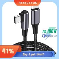 HONEYDEWD โทรศัพท์มือถือ ชาร์จด่วน4.0 สายข้อมูล ชาร์จเร็ว สาย USB C TO USB Type C Pd 100W มุมขวา