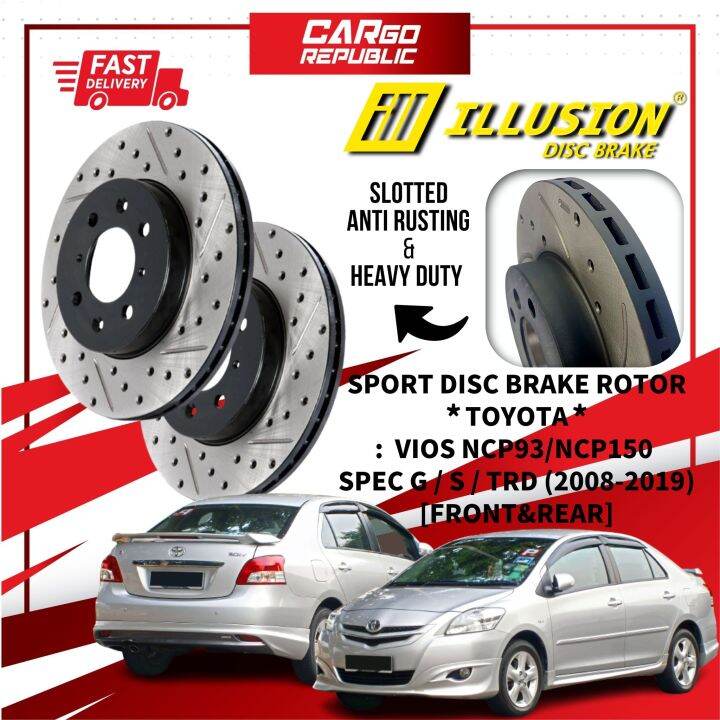 Illusion Sport Disc Brake Rotor Toyota Vios Ncp93 / Ncp150 Spec G / S