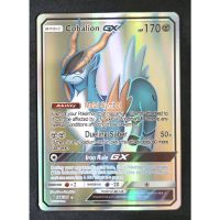 Pokemon Card ภาษาอังกฤษ Cobalion GX Card 168/181 โคบาลออน Pokemon Card Gold Flash Light (Glossy)