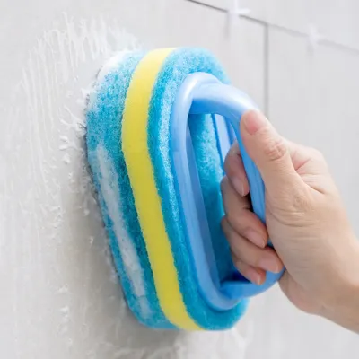 【CC】◘✇  Toilet Cleaning Sponge Glass Wall Handle Window Slot