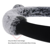 AUTOYOUTH Winter Steering Wheel Cover Plush Fur Cute Warm Long Wool Plush Car Steering Wheel Covers Universal 37-38 cm15inch