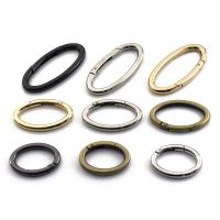 【YF】 1x Metal Oval Ring Snap Hook Spring Gate Trigger Clasps Clips for Leather Craft Belt Strap Webbing Keychain Hooks S/M/L