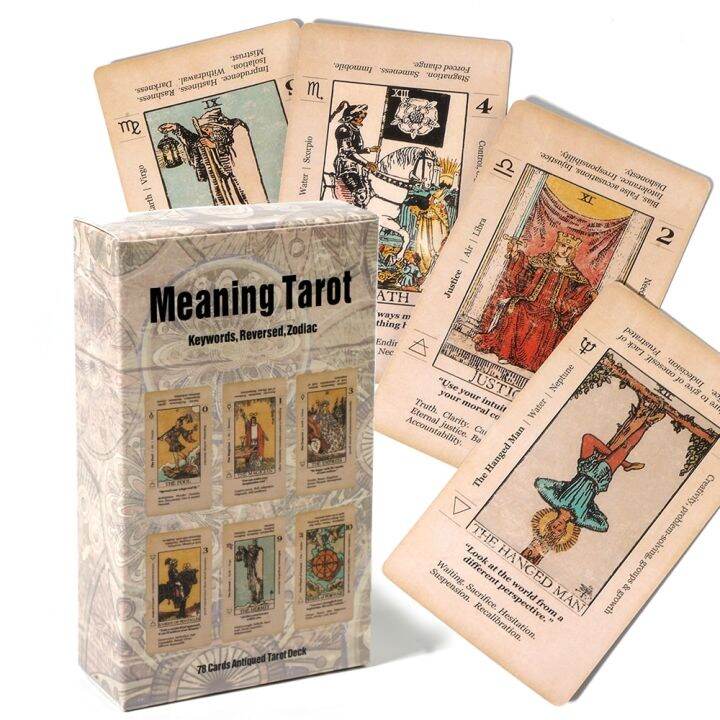 Tarot Card With Meaning On Them Beginner Tarot Keyword Antiqued Tarot