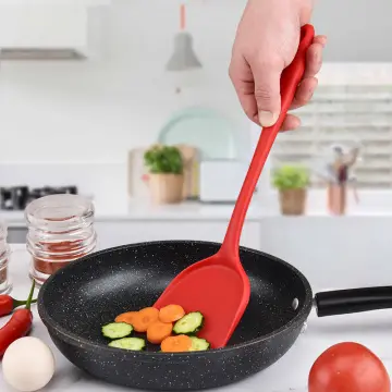 Silicone Wok Spatula Stainless Steel Cooking Turner Non-Stick Shovel  Heat-Resistant Non-toxic Wok Turner Kitchen Accessories