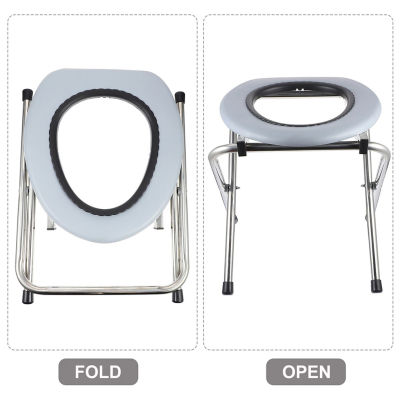 เก้าอี้โถส้วมโถส้วมห้องน้ำพับได้น้ำหนัก100กก. เก้าอี้พกพาผู้สูงอายุหญิงมีครรภ์สำหรับเดินทาง
