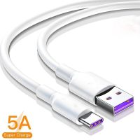 5A USB Type C Cable for Samsung S20 A20 Xiaomi Huawei Fast Charge Type-C Date Cables Mobile Phone Wire White Quick Charging Cord Docks hargers Docks C