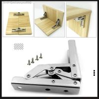 ◘ 2PCS 90 Degree Self-Locking Folding Hinges Hole-free Hinge Table Legs Brackets 180 Degree Flat Spring Folding Hinge Hardware