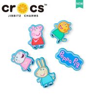 Jibbitz cross charms Peppa Pig หัวเข็มขัดรองเท้า อุปกรณ์เสริมรองเท้า การ์ตูนน่ารัก เครื่องประดับแฟชั่น DIY