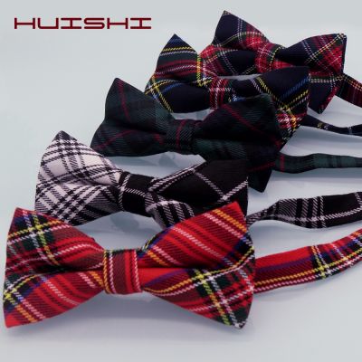 HUISHI Check Bow Tie Luxury Mens Plaid Bows Tie Adjustable Wedding Party Bowtie For Men Polyester Check Butterfly Bowties