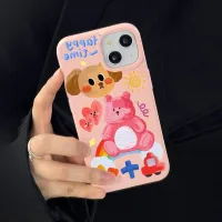 เคสสำหรับ iPhone 15 14 13 12 11 Pro Max X XR Xs Max 8 7 Plus SE 2020การ์ตูนน่ารักแบรนด์สัตว์ IMD กันกระแทกเคสโทรศัพท์ฝาครอบป้องกันนิ่มใส