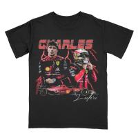 Charles Leclerc เสื้อวินเทจ _ สูตร 1 เสื้อแข่งเฟอร์รารี่ _ V2 T Shirt