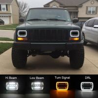 7x6" 5x7" Universal Car LED Headlight IP67 Waterproof DRL Turn Signal High Low Beam Car Light Lamp for Jeep Wrangler GMC Ford Projector Mounts