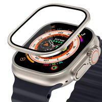 กระจกนิรภัยสำหรับ Apple Watch Ultra 49 มม.ป้องกันหน้าจอกรอบโลหะ Anti-Scratch iWatch Series 49 มม. อุปกรณ์เสริม-sdfewsfewww