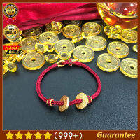 เครื่องรางเงินทรงกลมดั้งเดิม IY-18K สร้อยข้อมือสายสีแดงผู้ชายและผู้หญิงปรับขนาดได้ให้ของขวัญการเก็บเกี่ยวการสวมใส่เองโชคดีได้รับความรักมากมาย