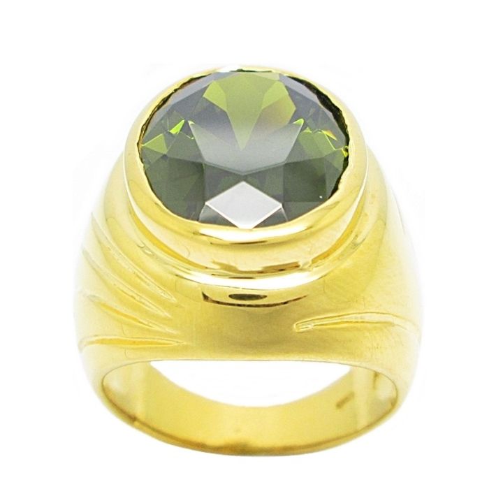 แหวนผู้ชาย-แหวนชาย-แหวนชายแฟชั่น-แหวนเพอริดอท-แหวนเขียวส่อง-ชุบทองแท้-ชุบทอง-24k-บริการเก็บเงินปลายทาง