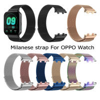 สแตนเลสสตีล Milanese สร้อยข้อมือแม่เหล็กสำหรับ OPPO นาฬิกา46มม.สายคล้องคอสายใส่ข้อมือสำหรับ OPPO นาฬิกา41มม.