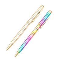 D3Metal Ballpoint Pen Stainless Steel Rotating Ball Pen for School Office Bright Writing Point 1.0mm