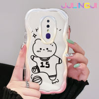 Jjlingji เคสสำหรับ OPPO F11 Pro เคส A9 A9X 2019แฟชั่นลายหมีมีความสุขเนื้อครีมกันกระแทกแบบใสนิ่มเคสมือถือโปร่งใสลายกล้องถ่ายรูปที่สร้างสรรค์เคสซิลิกาเจลป้องกัน