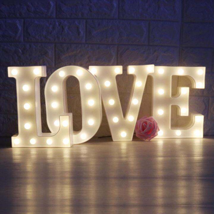 Balonasia 4pcs Lampu LED Huruf LOVE ukuran 23cm/ Letter Lamp / LED ...