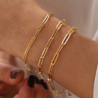 Trendy Classic Bracelet Women Simple Temperament Stainless Steel Paper Clips Chain Bracelet For Women Jewelry Gift