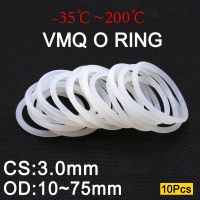 【hot】♧ 10pcs VMQ O Gasket 3mm 10 75mm Silicone Food Grade o-rings silicon ring high temperature gasket