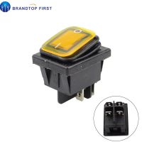 Momentary Self-Reset คงที่ Self-Locking KCD4กันน้ำ Rocker Switch DPST 4pin เปิดปิด220V LED เรือ Marine รถ Rocker Switch