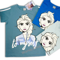 เสื้อยืดคอกลม Frozen โฟเซ่น ลิขสิทธ์แท้ เสื้อคอกลม เสื้อยืด คอกลม ลาย เจ้าหญิง Disney ผ้า Cotton ผสม Spandex