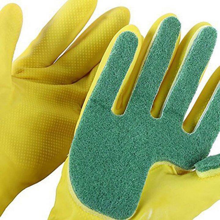 1-pair-gloves-kitchen-cleaning-glove-dish-washing-reusable-scouring-pad-sponge-finger-latex-gloves-25-safety-gloves