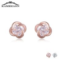 [COD] Hearts and Arrows Cut 6mm Stud earrings 925 Sterling Earrings With Stones New Year Gifts Gold Female