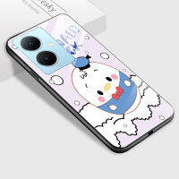 เคสสำหรับ Vivo Y78 Y78 Vivo 5G + เคสเคสน่ารัก5G สำหรับผู้หญิงเคสปลอกการ์ตูนสำหรับเด็กผู้หญิงโดนัลด์พูห์เคสมันวาวเคสหลังกระจกนิรภัย