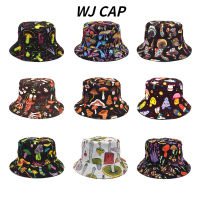 【WJ】หมวกอ่างน้ำพับได้ลายการ์ตูน Topi Bucket,หมวกกลางแจ้งฤดูร้อนและกันแดดสำหรับผู้ชายและผู้หญิง