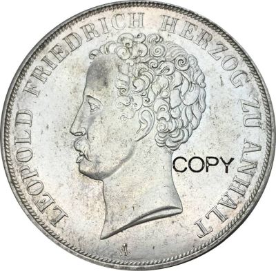 เหรียญเยอรมันอเล็กแซนเดอร์คาร์ล3 1/2 Gulden Leopold Friedrich 1839 Cupronicke ชุบเงิน