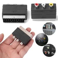 1PC New Scart Male Plug to 3RCA Phono Female AV TV Audio Video Connector Adapter Input for PS4 for WII DVD VCR