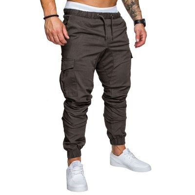 BOLUBAO กางเกงสเวตเตอร์แฟชั่นชายกางเกงขายาวหลายกระเป๋ากางเกงสีทึบ Jogger Harem ฮิปฮอปฤดูใบไม้ผลิ2023 S-4XL