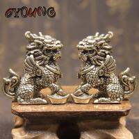 เครื่องประดับ Statue1pair ในตำนานของ Xu Ai BronzeChinese ของตกแต่งห้อง